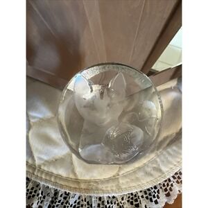 Mats Jonasson Sweden Lead Crystal Art Glass Cat Kitten Paperweight 3.5" Tall